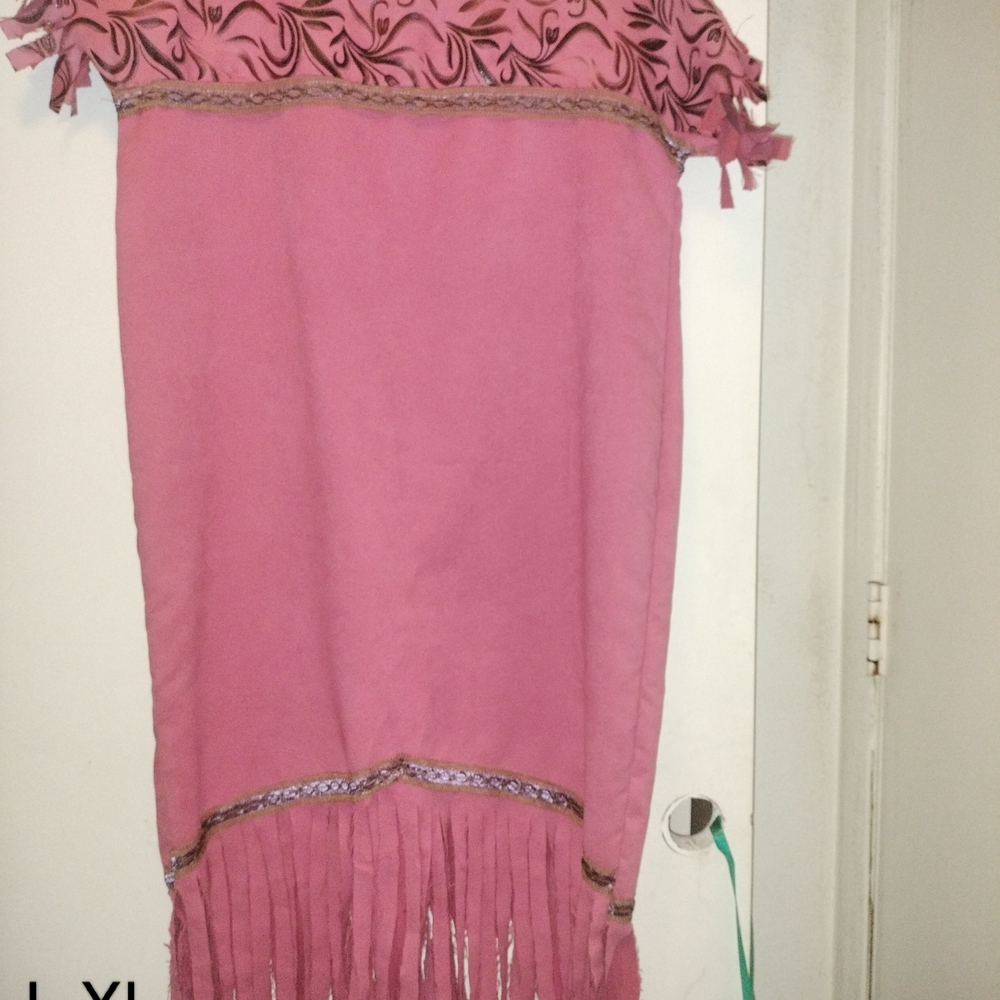 Pink Indian Halloween Dress with Fringe Detail And Size 8 Mocassins